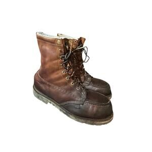 Thorogood 804-4308 Men's 8" Leather Moc Toe Steel Safety Work Boots Size 13 EE